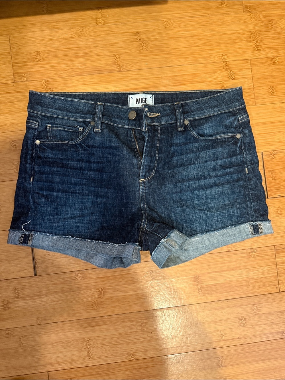 PAIGE Indigo Denim Cuffed Women's Shorts